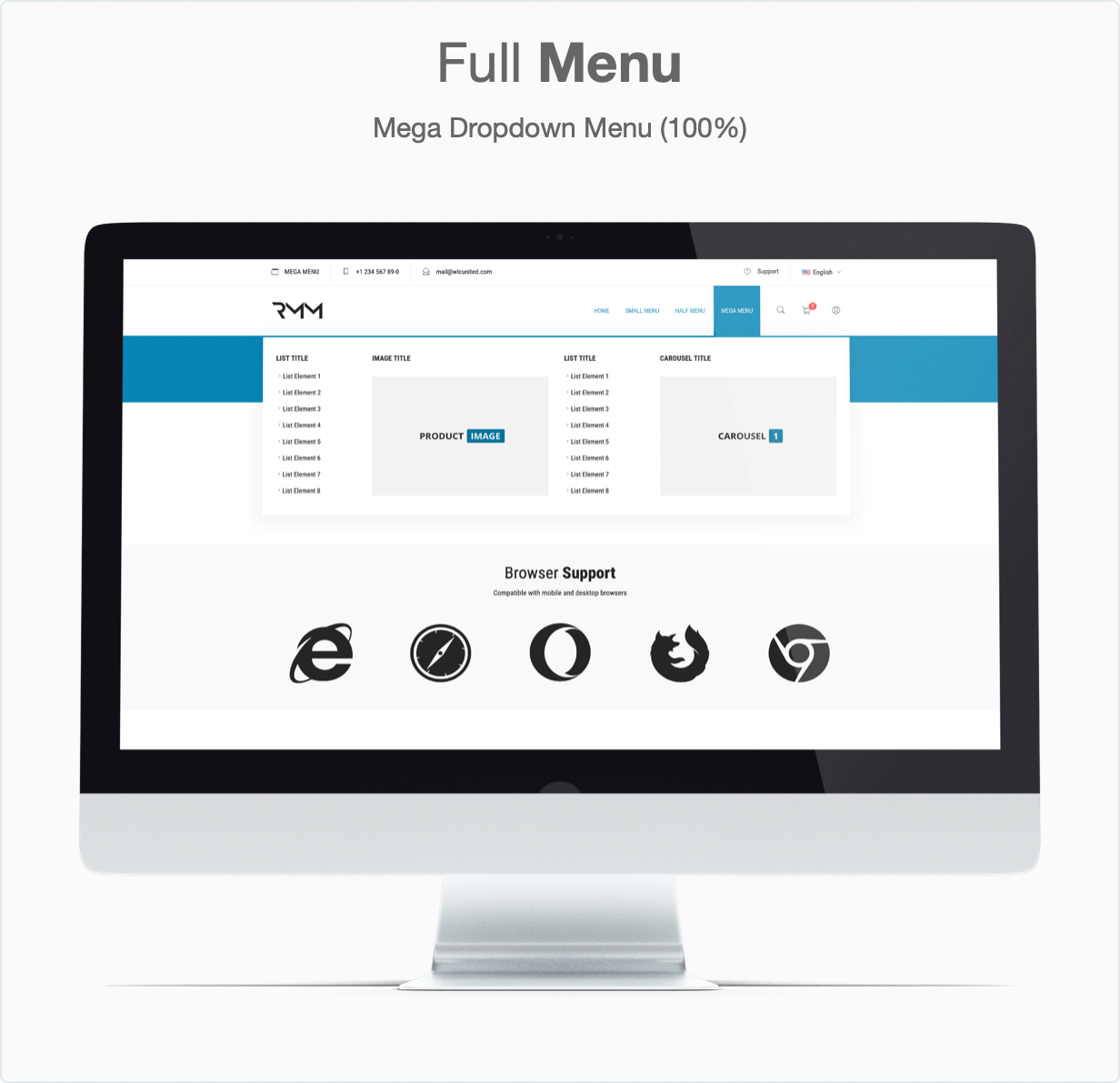 Responsive Bootstrap 4 Mega Dropdown Menu (RTL Supported) - Full Menu