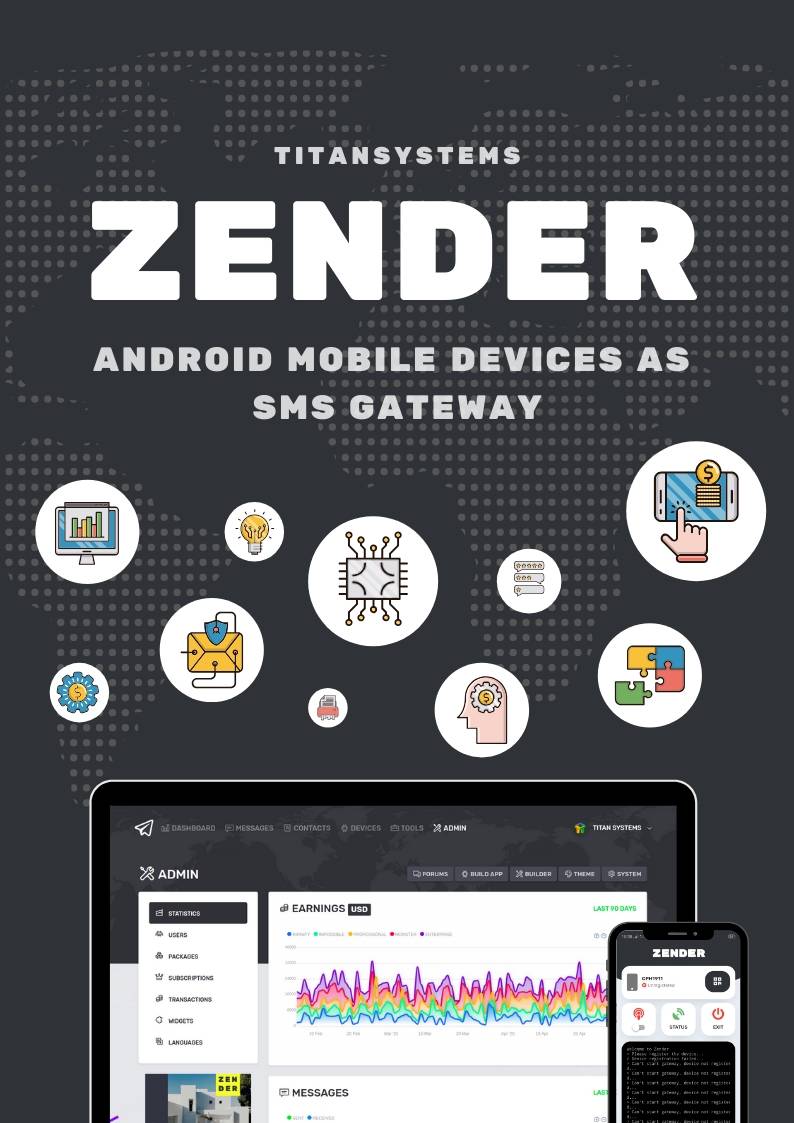 Zender - Android Mobile Devices as SMS Gateway (SaaS Platform) - 1