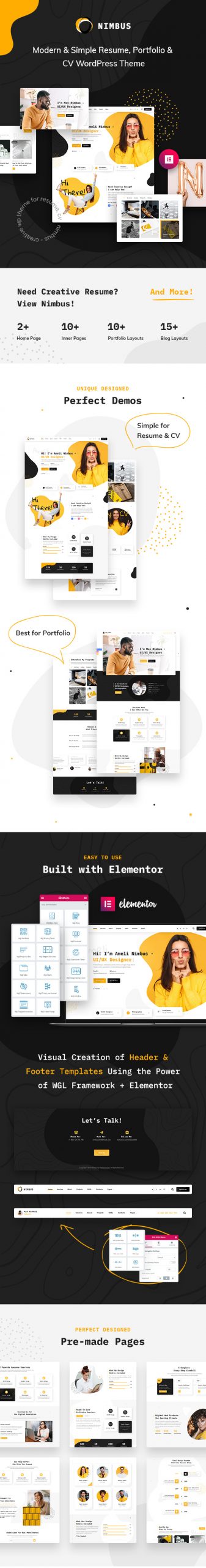 Nimbus - CV & Portfolio WordPress Theme - 1