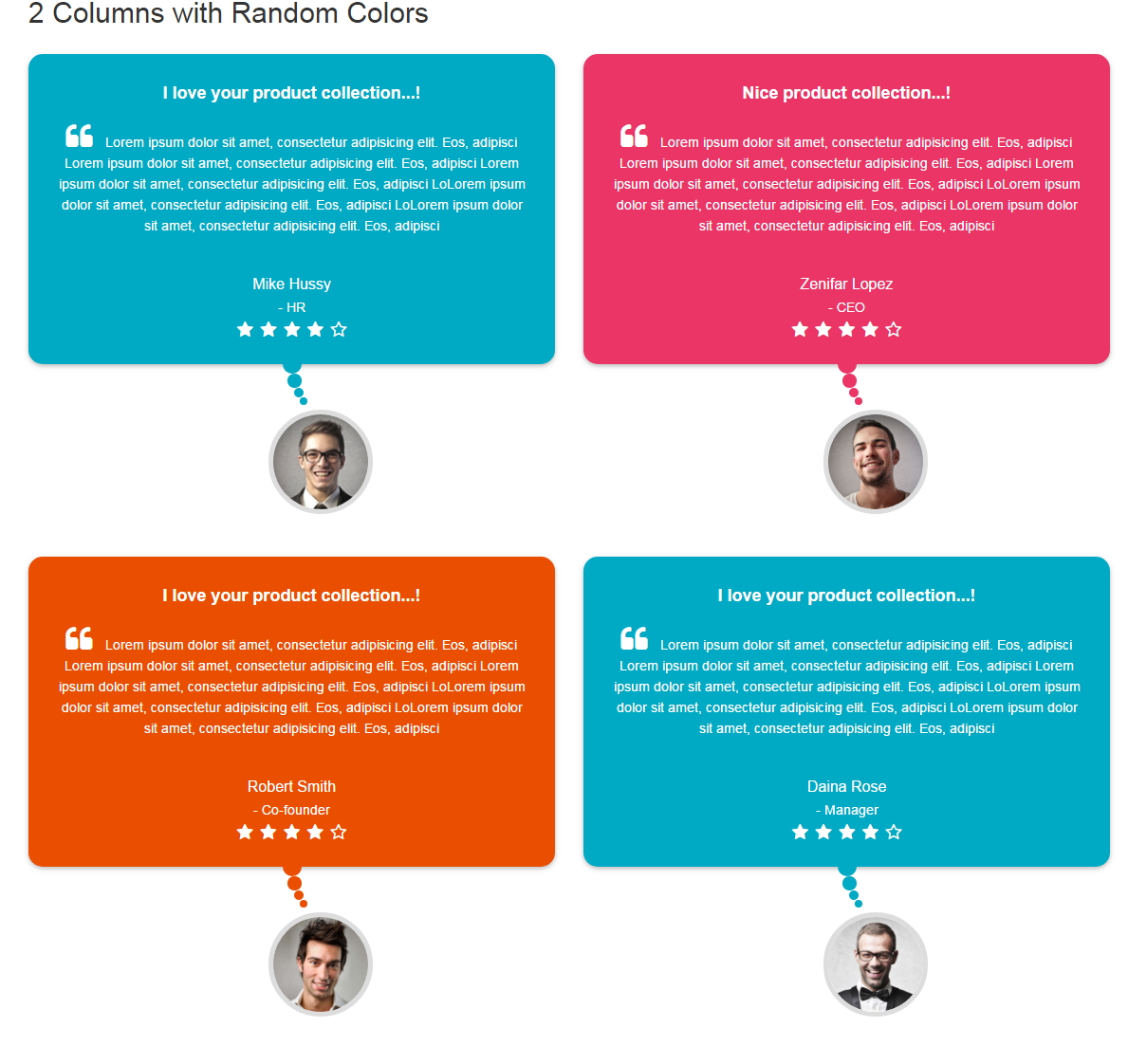 Bootstrap Testimonials Showcase - 10