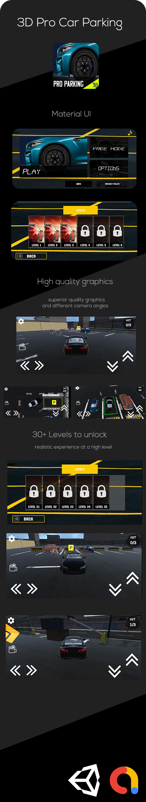 Pro Car Parking 3D - Parking Car Simulator ( Admob - Unity3d - Android - iOs ) - 1
