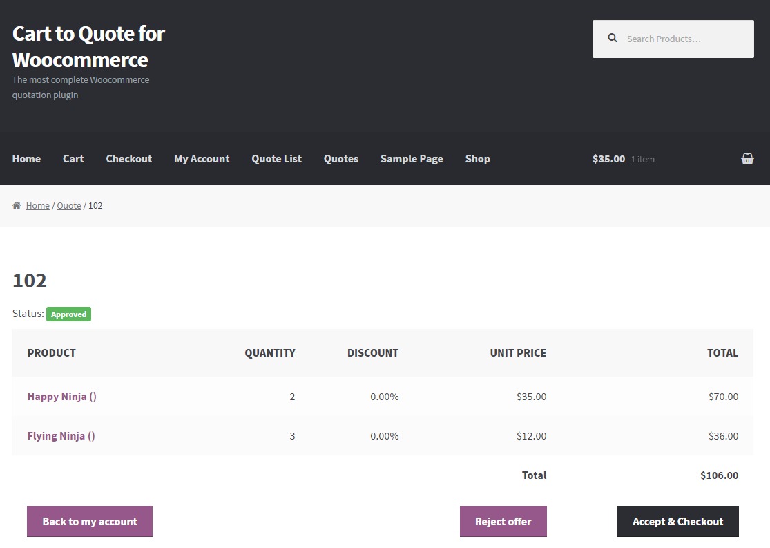 Cart to Quote for Woocommerce - 5