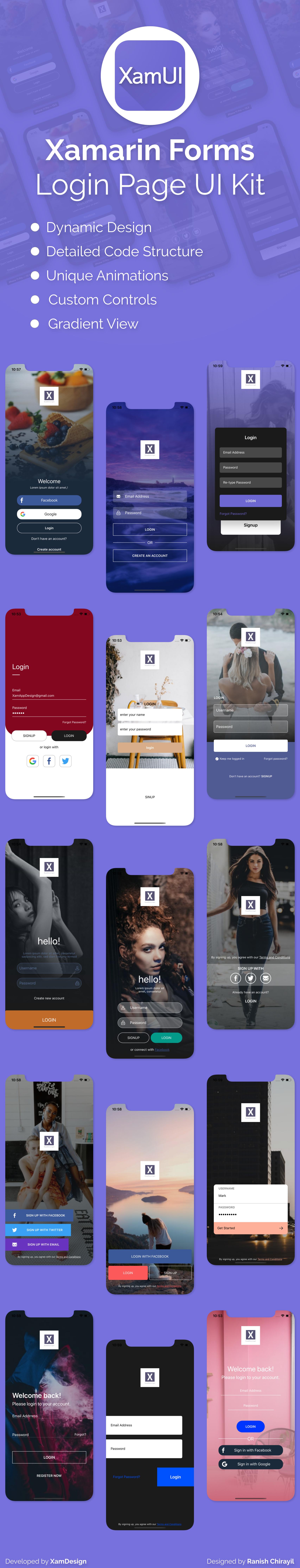 XamUI Xamarin Forms Login Page UI Kit ( Android & iOS ) - 2