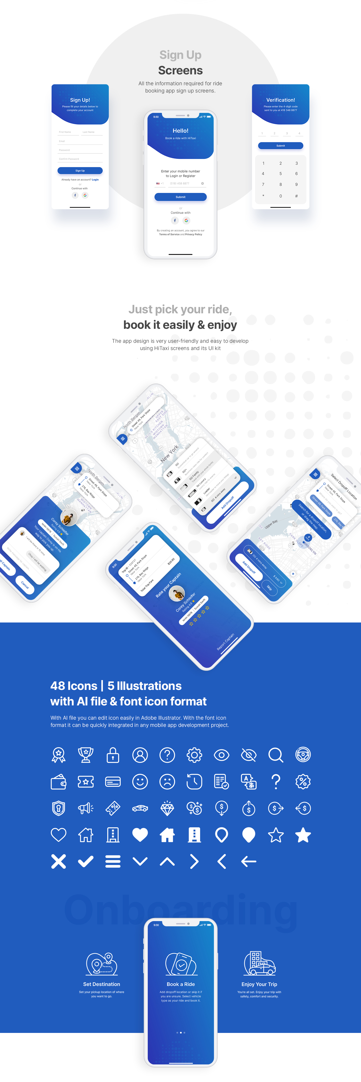 HiTaxi - Adobe XD UI Kit for Mobile App - 2