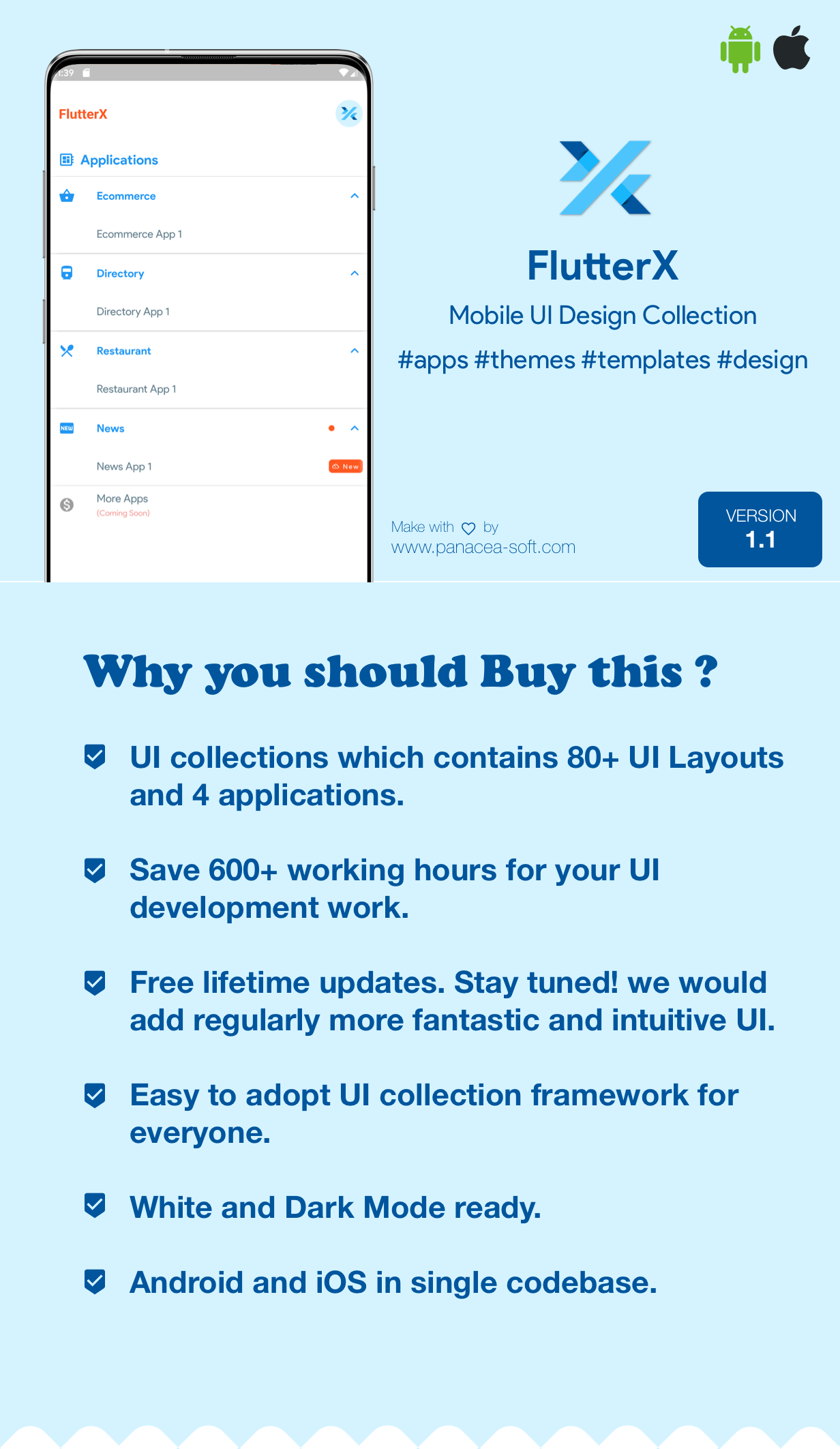 FlutterX (Flutter UI Kits Widgets and Template Collection For iOS & Android) 1.1 - 5