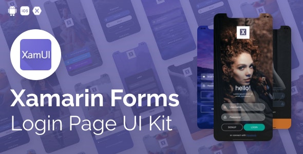 XamUI Xamarin Forms Login Page UI Kit ( Android & iOS )