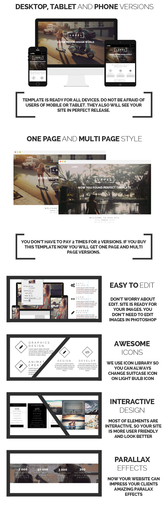 Lapel - One Page & Multi Page Muse Template - 3