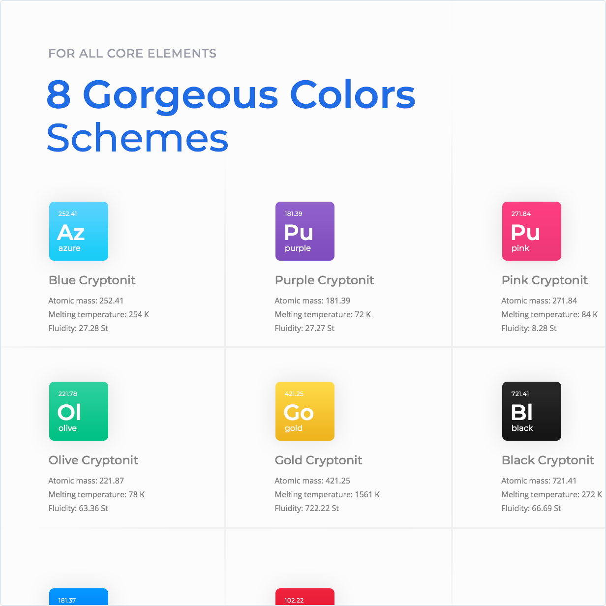 8 Gorgeous colors schemes for all core elements