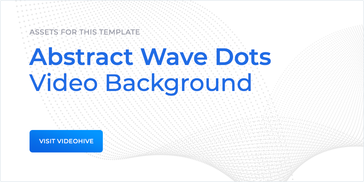 Assets for this template: Abstract wave dots video background