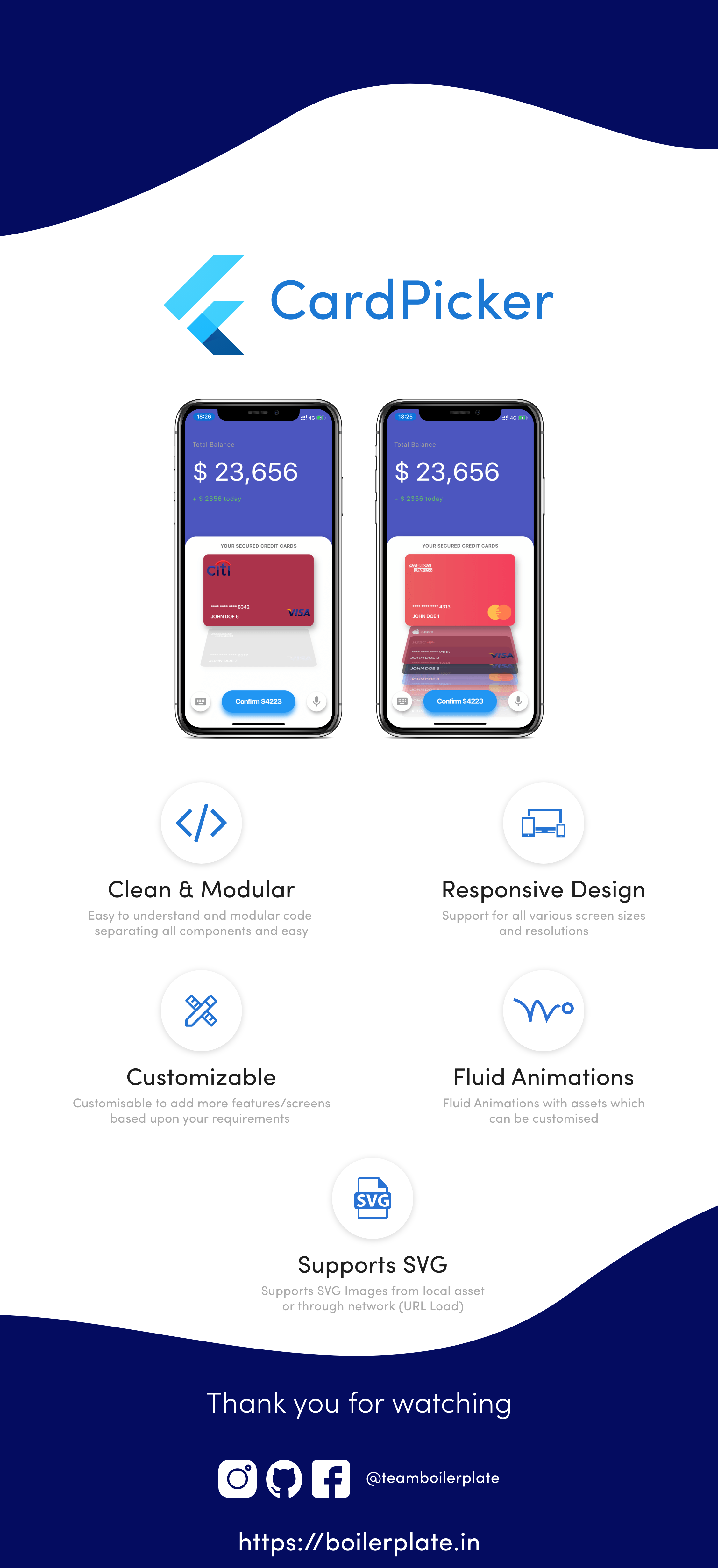 Flutter Card Picker UI by Boilerplate