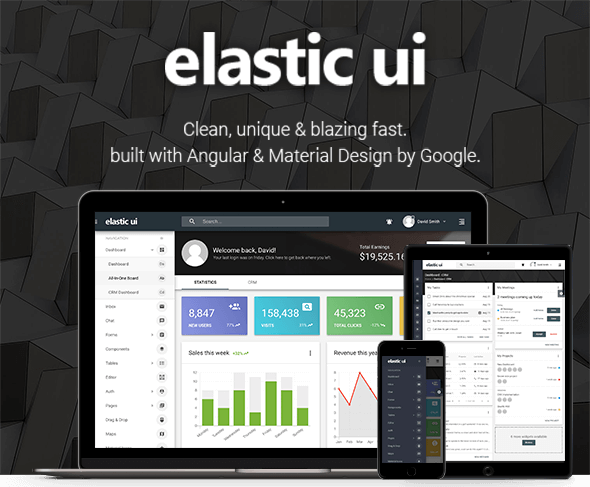 elastic ui - Angular 7 Material Design & Redux Admin Template - 3