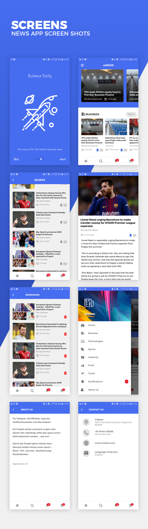 wNEWS React Native App Theme - 2