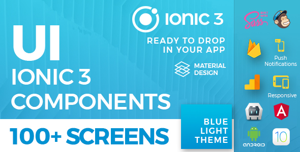 Ionic 3 / Angular 6 UI Theme /  Template App - Multipurpose Starter App - Flat Red Light - 6