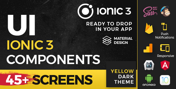Ionic 3 / Angular 6 UI Theme /  Template App - Multipurpose Starter App - Orange Light - 4