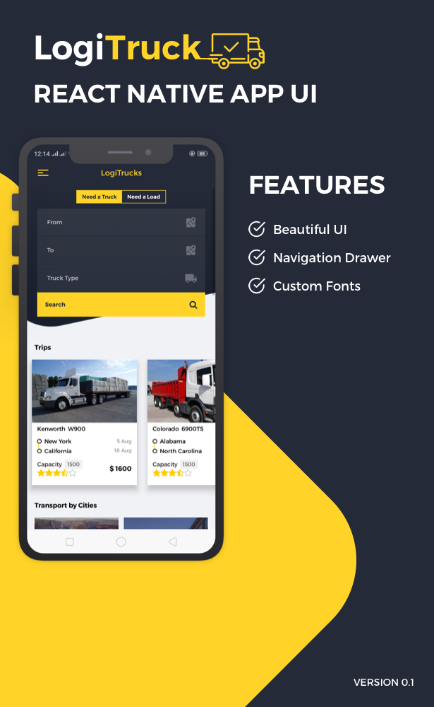 Logi Truck React Native Theme - 1