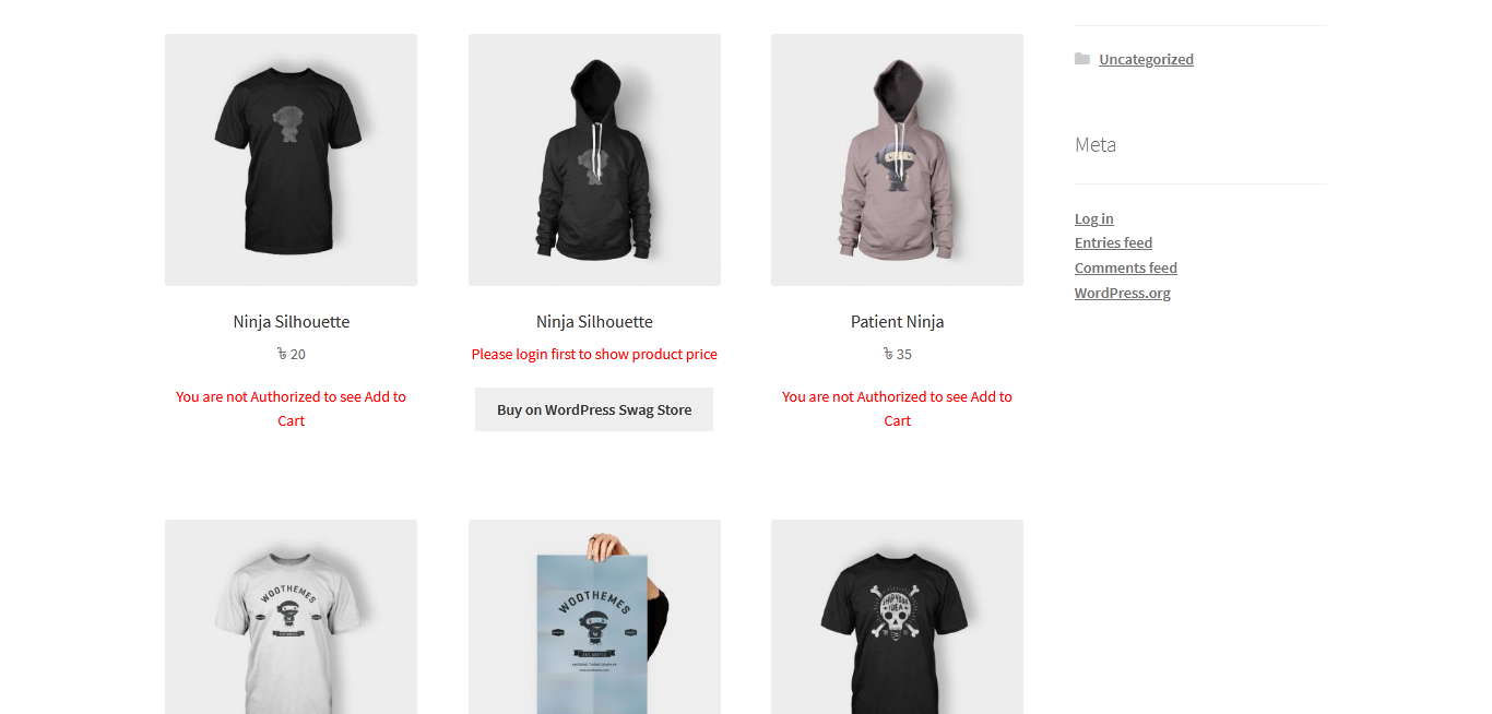 WooCommerce product list page