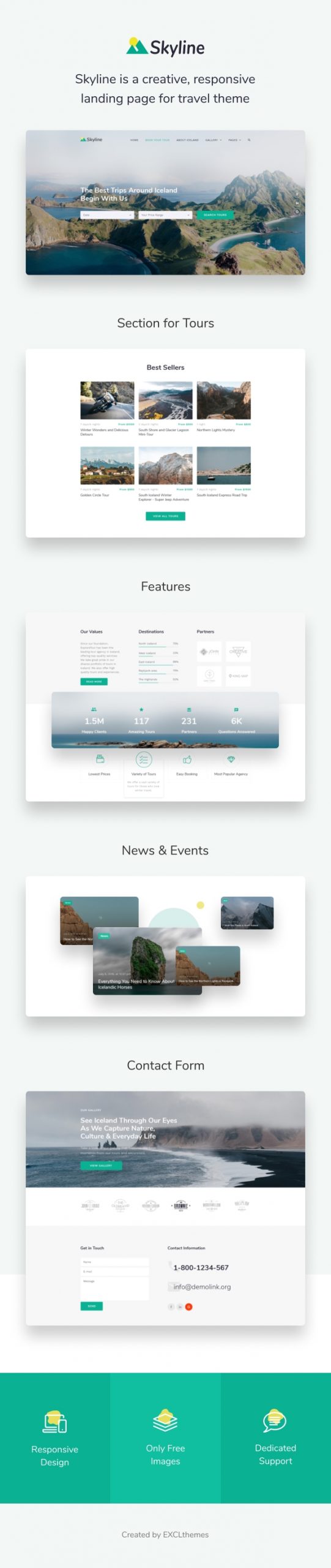 Skyline - Travel Agency HTML Landing Page Template