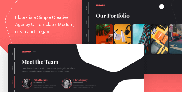 Elbora — Simple Portfolio UI Template - 1