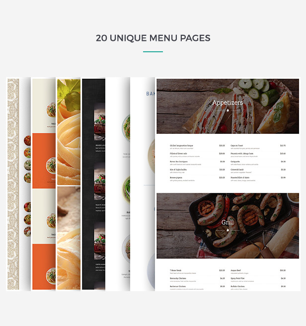 Restaurant WordPress Theme Menu