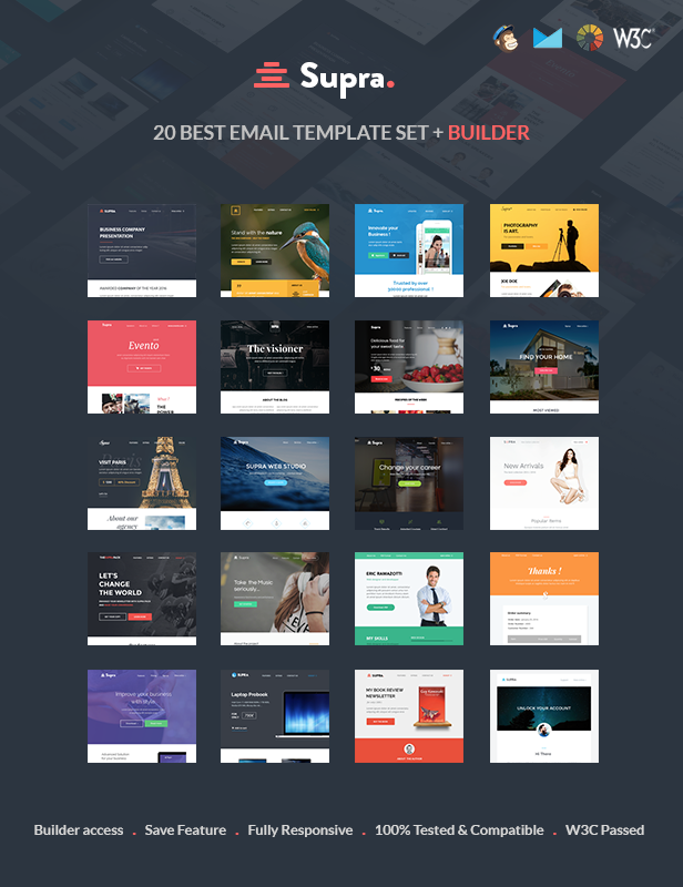 Supra - Pack of 20 Templates + Online Template Builder - 1