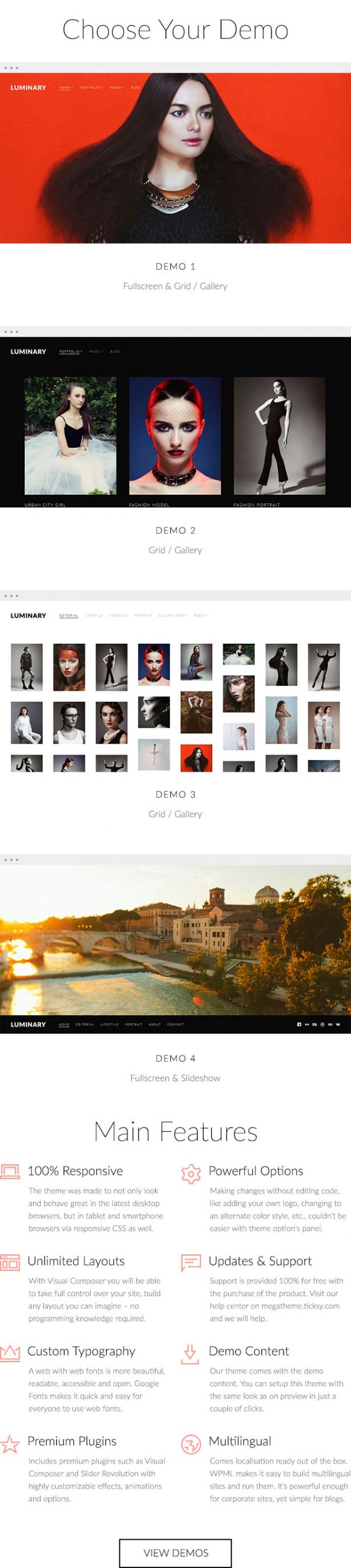 Luminary - Portfolio / Photography WordPress Theme - 1