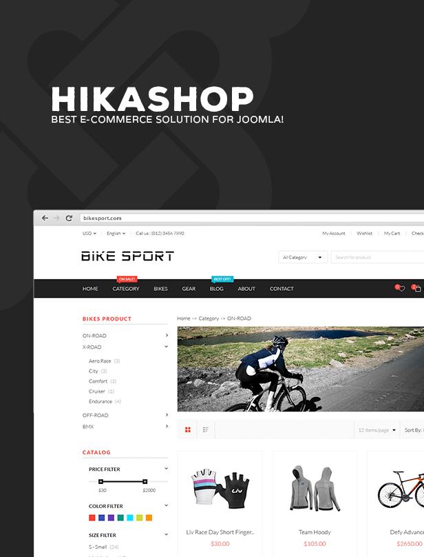 Bike Sport - Hikashop Joomla Template - 3