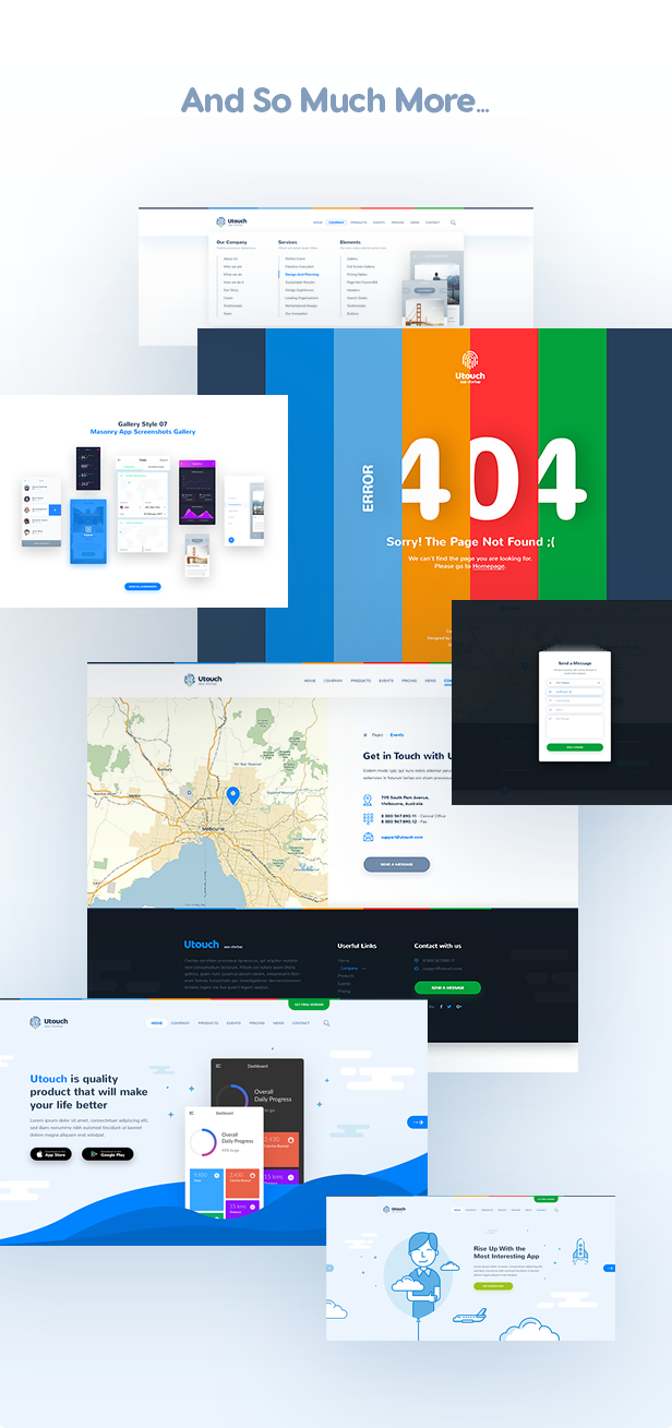 Utouch - App Startup Website PSD Template - 11