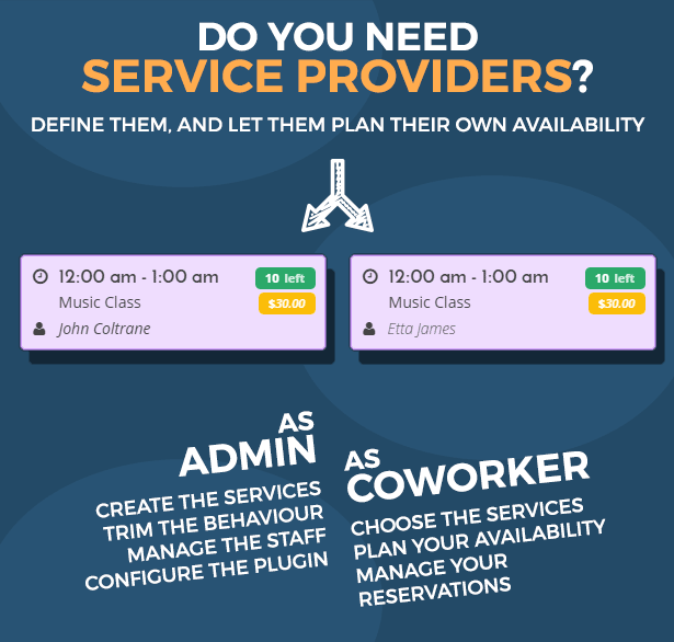 team booking wordpress plugin service providers