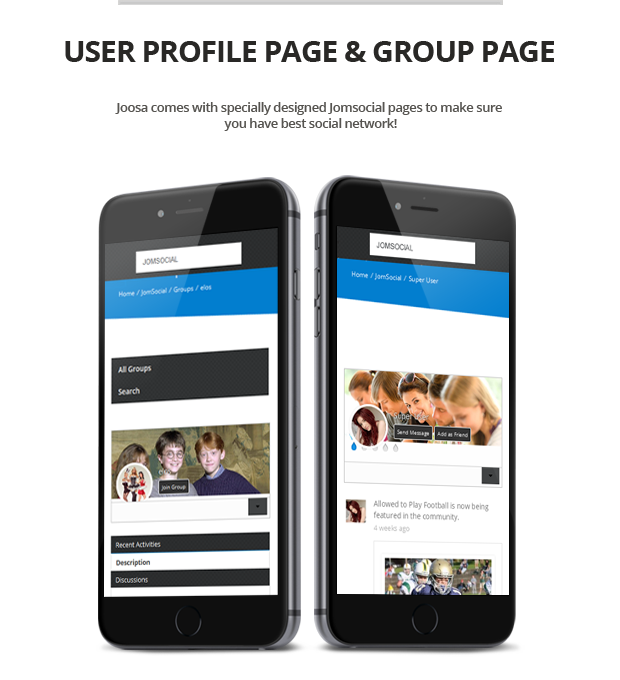 Mobile Jomsocial theme