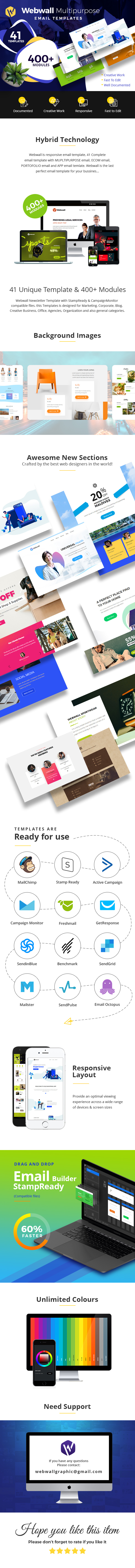 Webwall - Multipurpose Responsive Email Template + StampReady & CampaignMonitor compatible files -V6 - 1