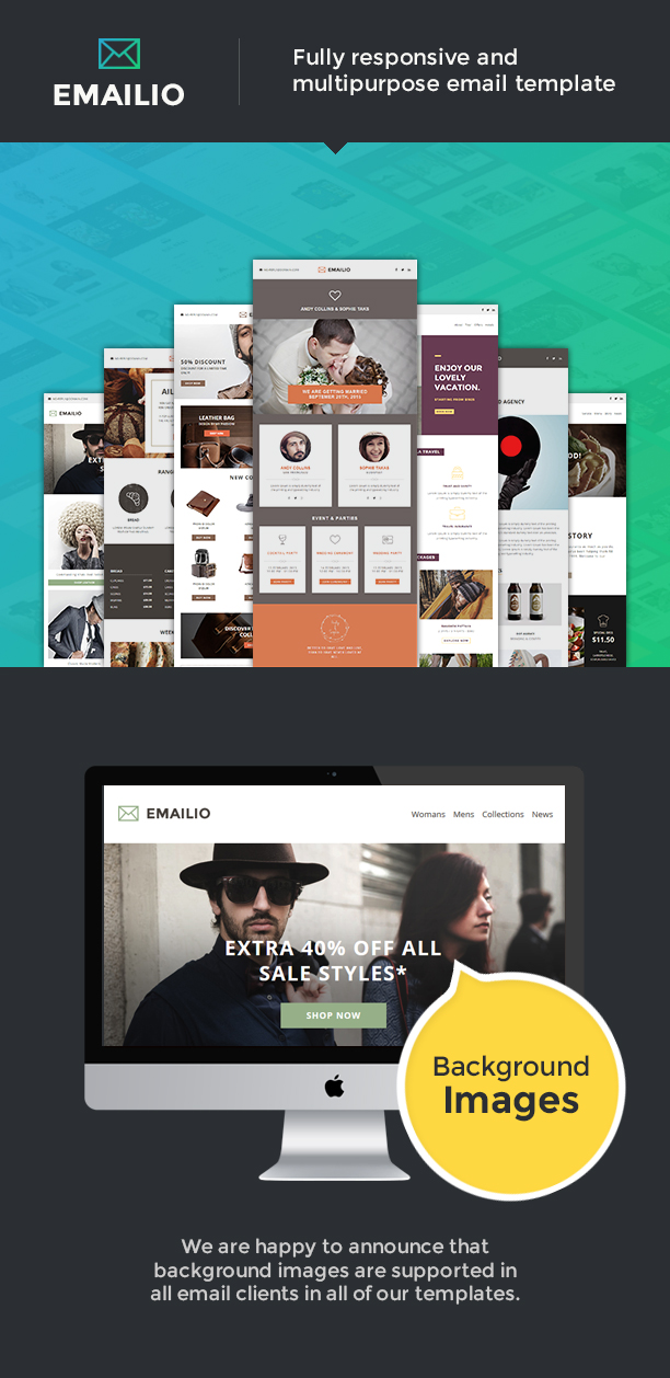 Emailio Responsive Multipurpose Email Template With Online Email Builder - 5