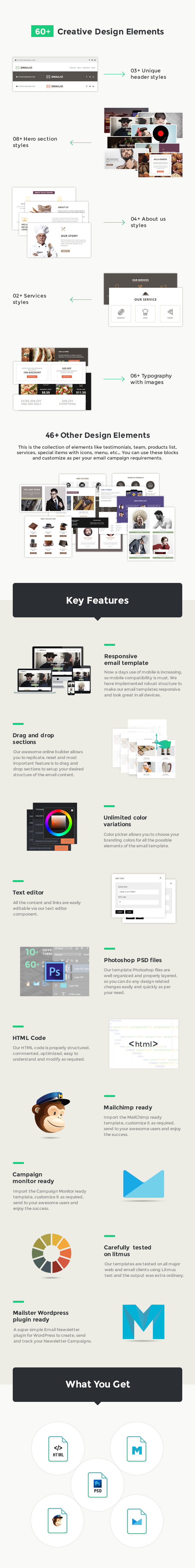 Emailio Responsive Multipurpose Email Template With Online Email Builder - 8