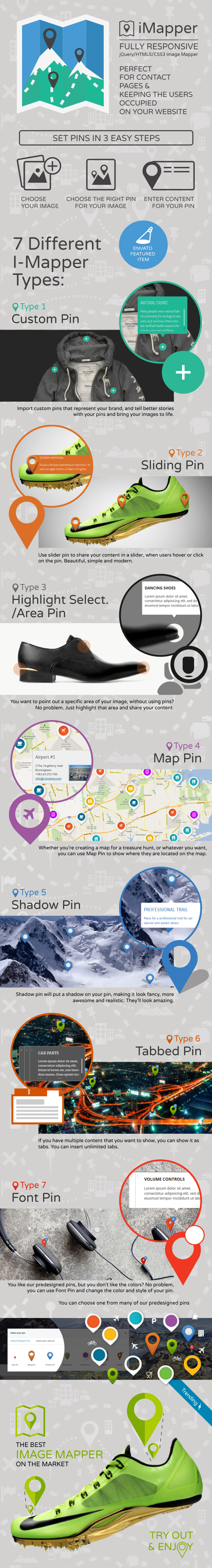 iMapper - jQuery/HTML5/CSS3 Image Mapper/ Pinner, Add Interactive Pins to Your Photos - 1