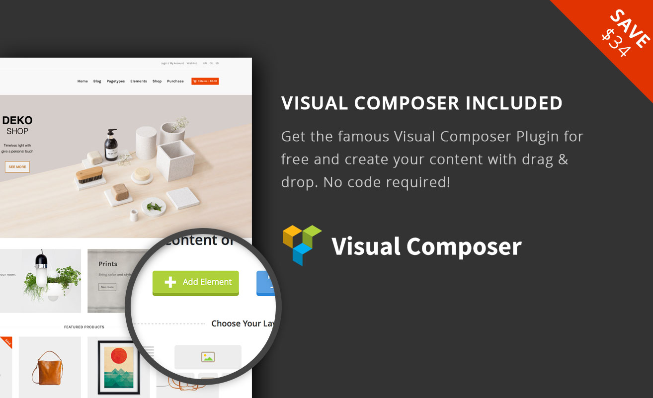 Visual Composer included