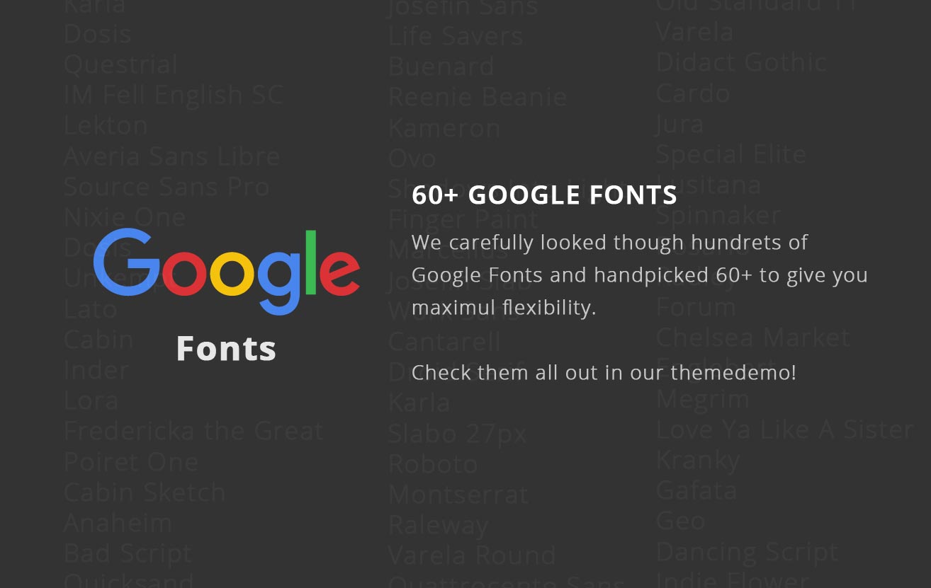 60+ Google Fonts