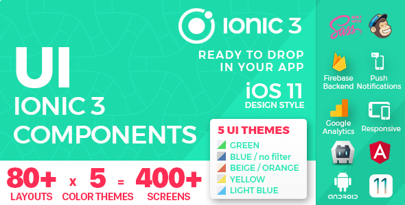 Ionic 3 UI Theme/Template App - Material Design - Yellow Dark - 5