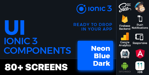 Ionic 3 UI Theme/Template App - Material Design - Yellow Dark - 2