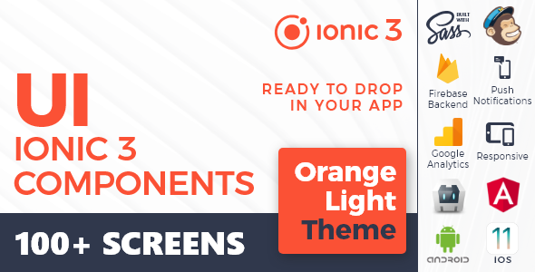 Ionic 3 / Angular 6 UI Theme /  Template App - Multipurpose Starter App - Flat Red Light - 4