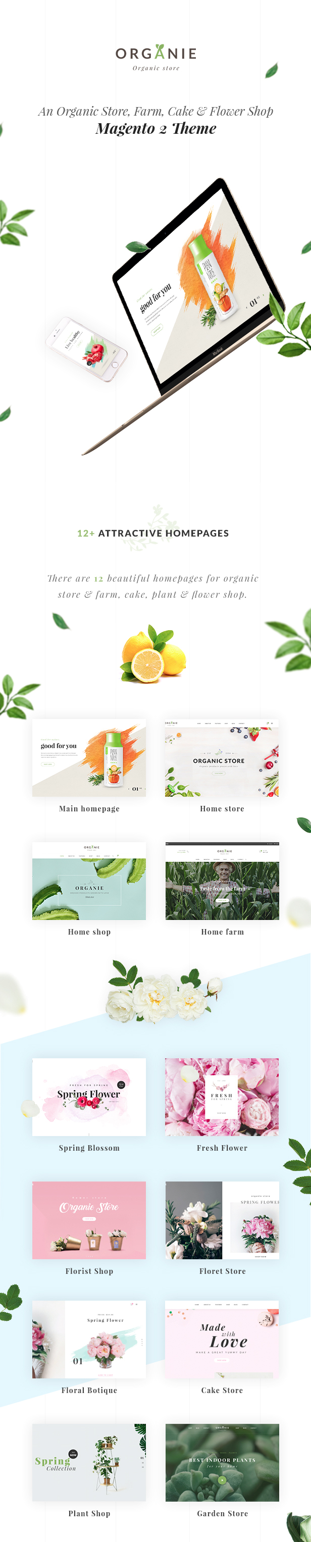 Organie - An Organic Store, Farm, Cake and Flower Shop Magento 2 and 1 Theme - 5