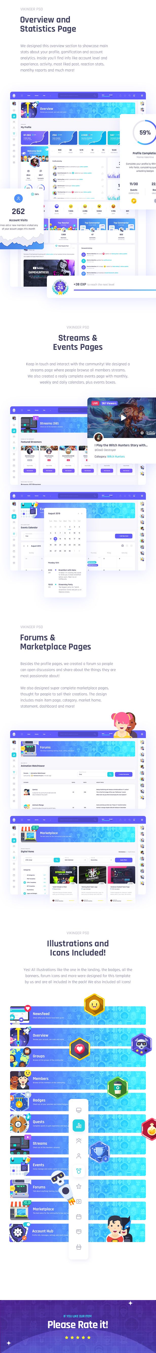 Vikinger - Social Network and Marketplace PSD Template - 11