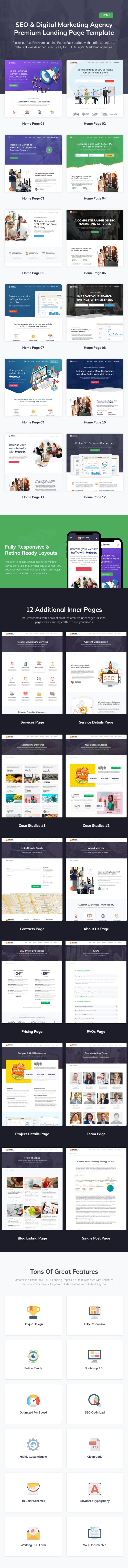 SEO & Digital Marketing Agency  Landing Page Template - Metreex - 1