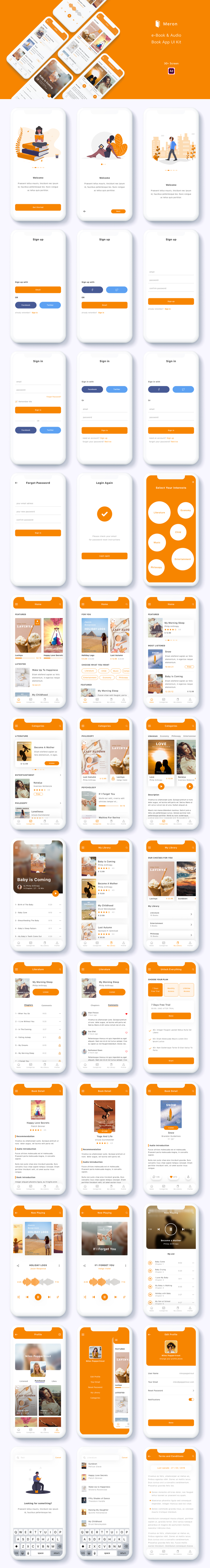 Meron - e-Book and Audio Book App UI Kit - 1