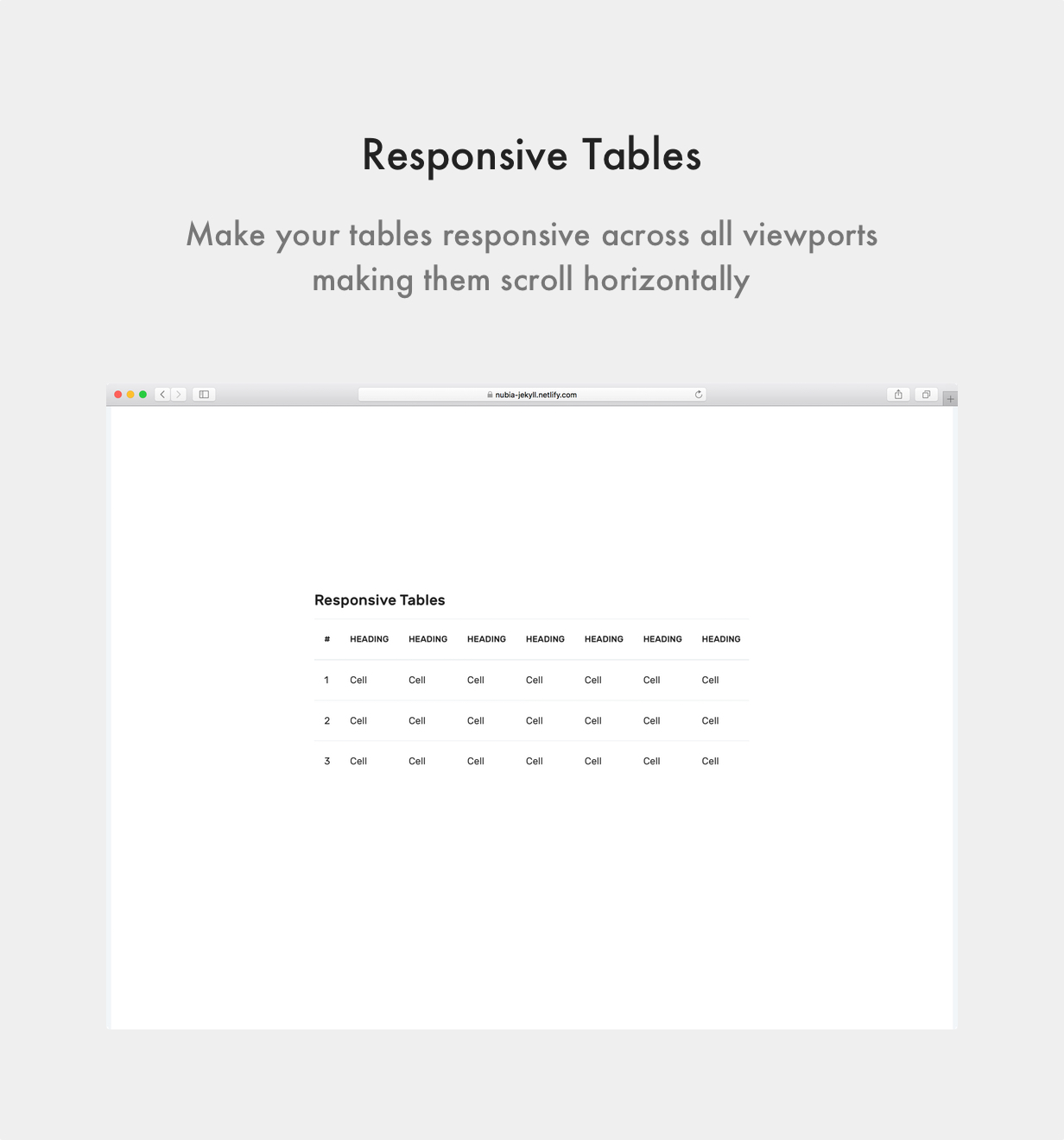 Nubia Jekyll Theme Responsive Tables