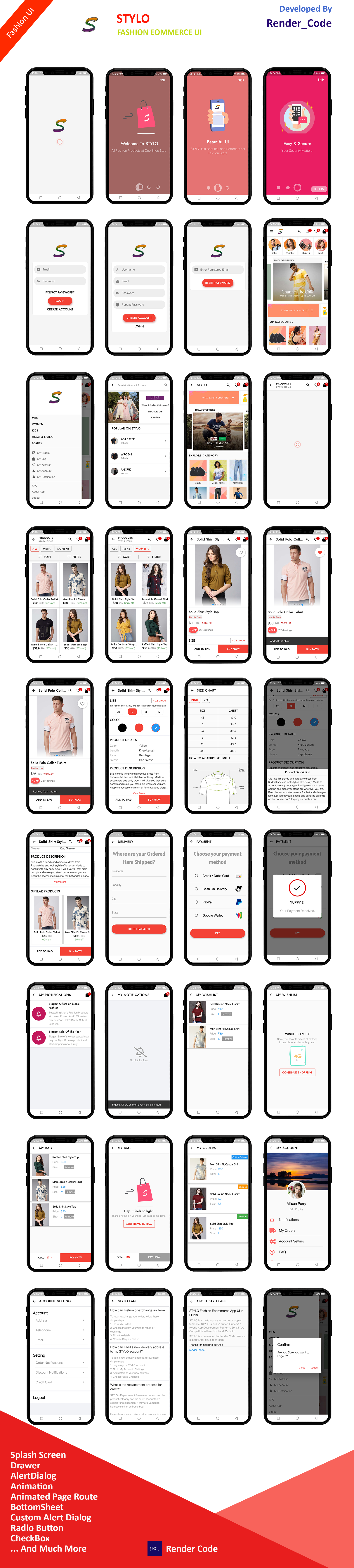 Flutter Fashion E-commerce App UI Kit - STYLO - 3