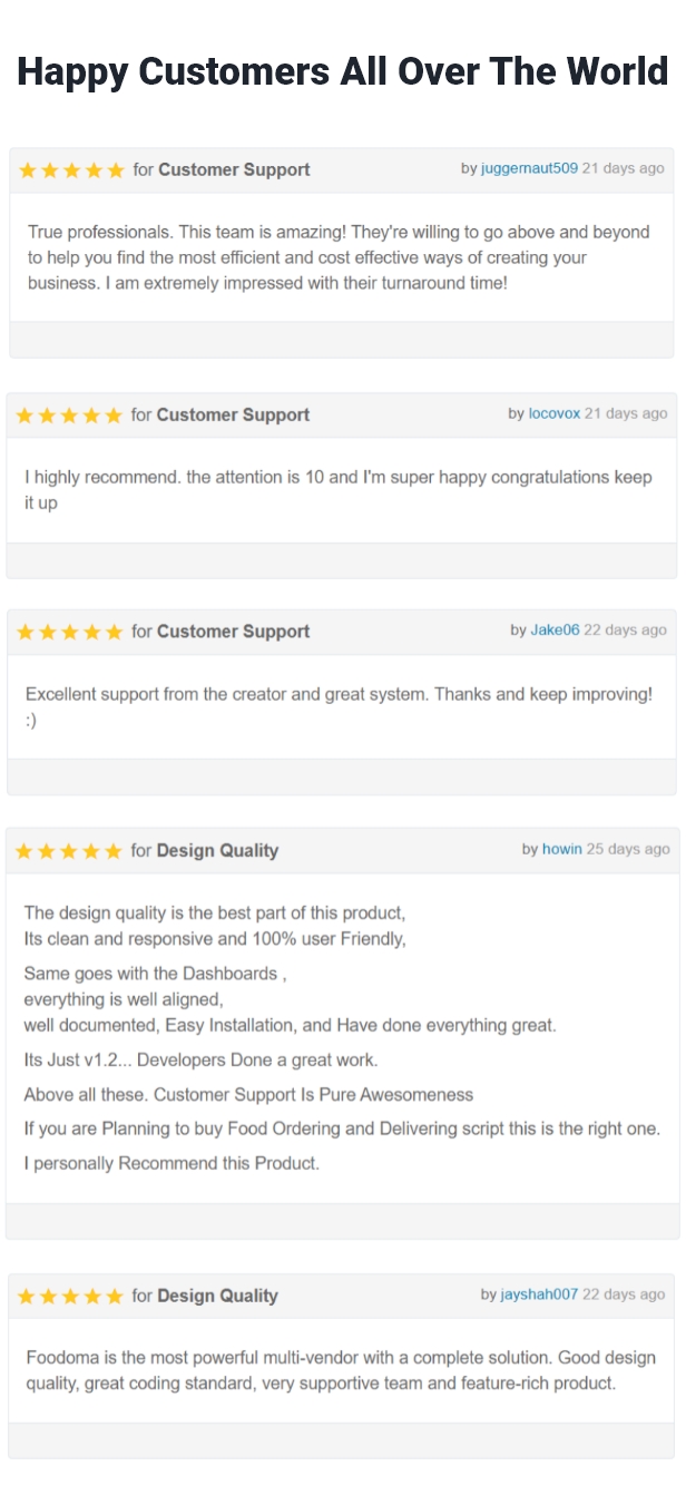 happy customers reviews