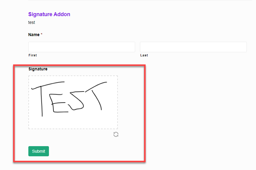 Signature Addon front end 