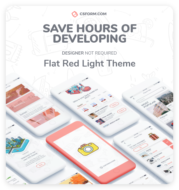 ionic 3 flat red light ionic-3-theme-free-demo