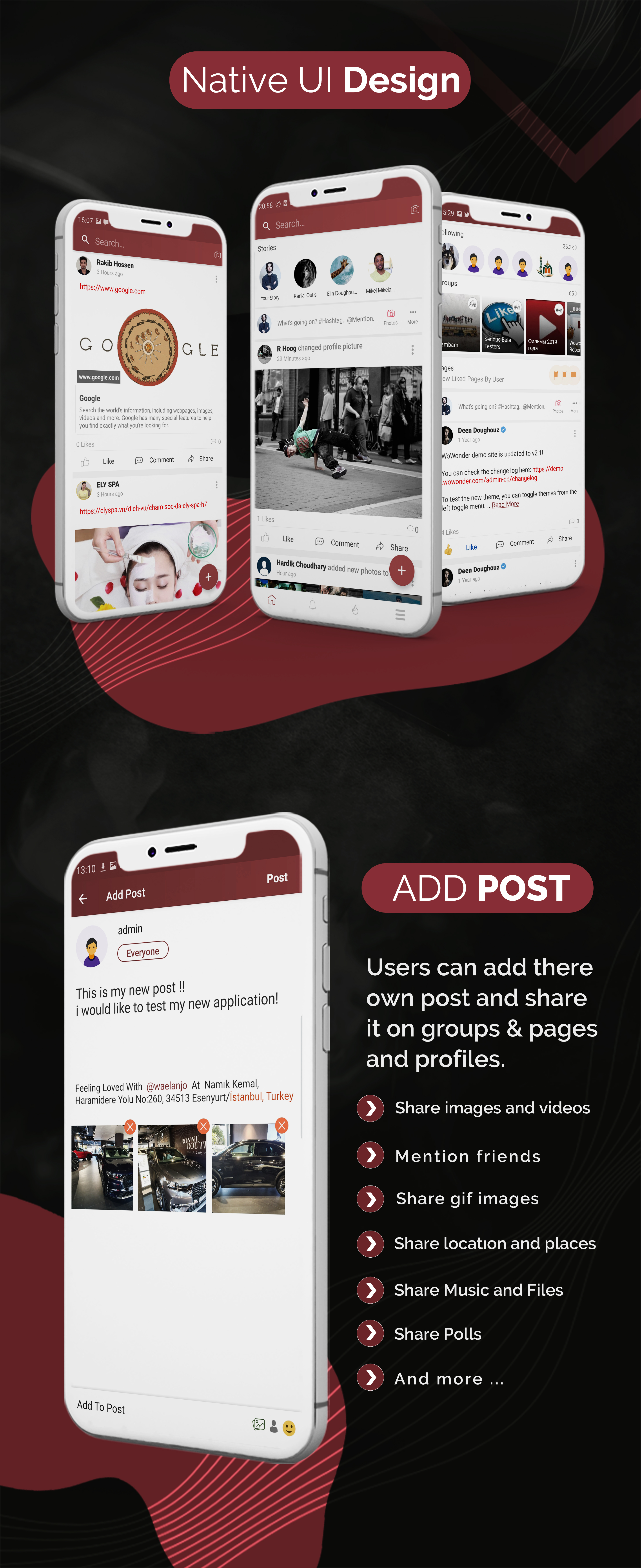 Mobile Native Social Timeline Applications - For WoWonder Social PHP Script - 4