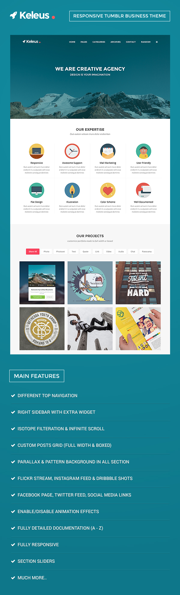 Keleus - Responsive Tumblr Business Theme - 1