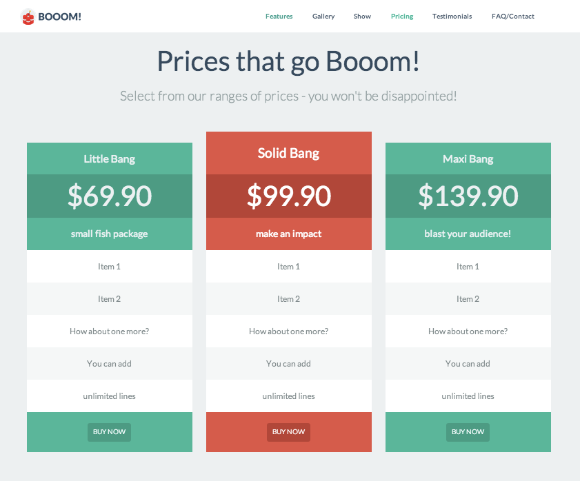 Booom! - One-Page Flat UI Pro Bootstrap 3 Template - 5